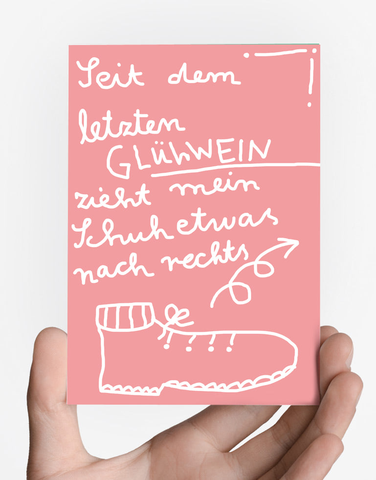 Glühwein Schuh Postkarte · ANEMOI DESIGN