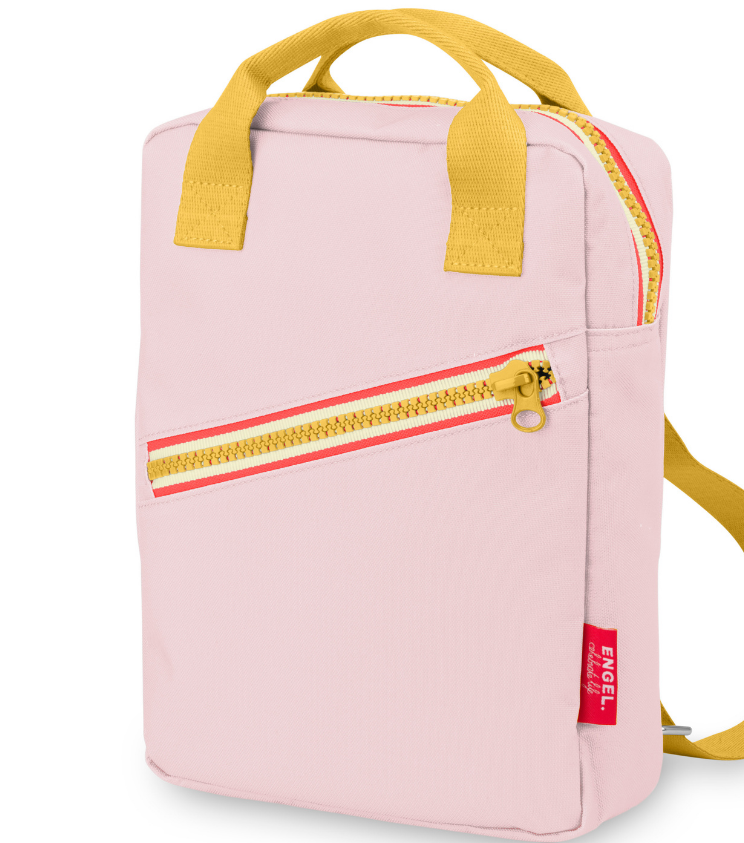 Rucksack groß pink mit gelb mit Reißverschluss von ENGEL